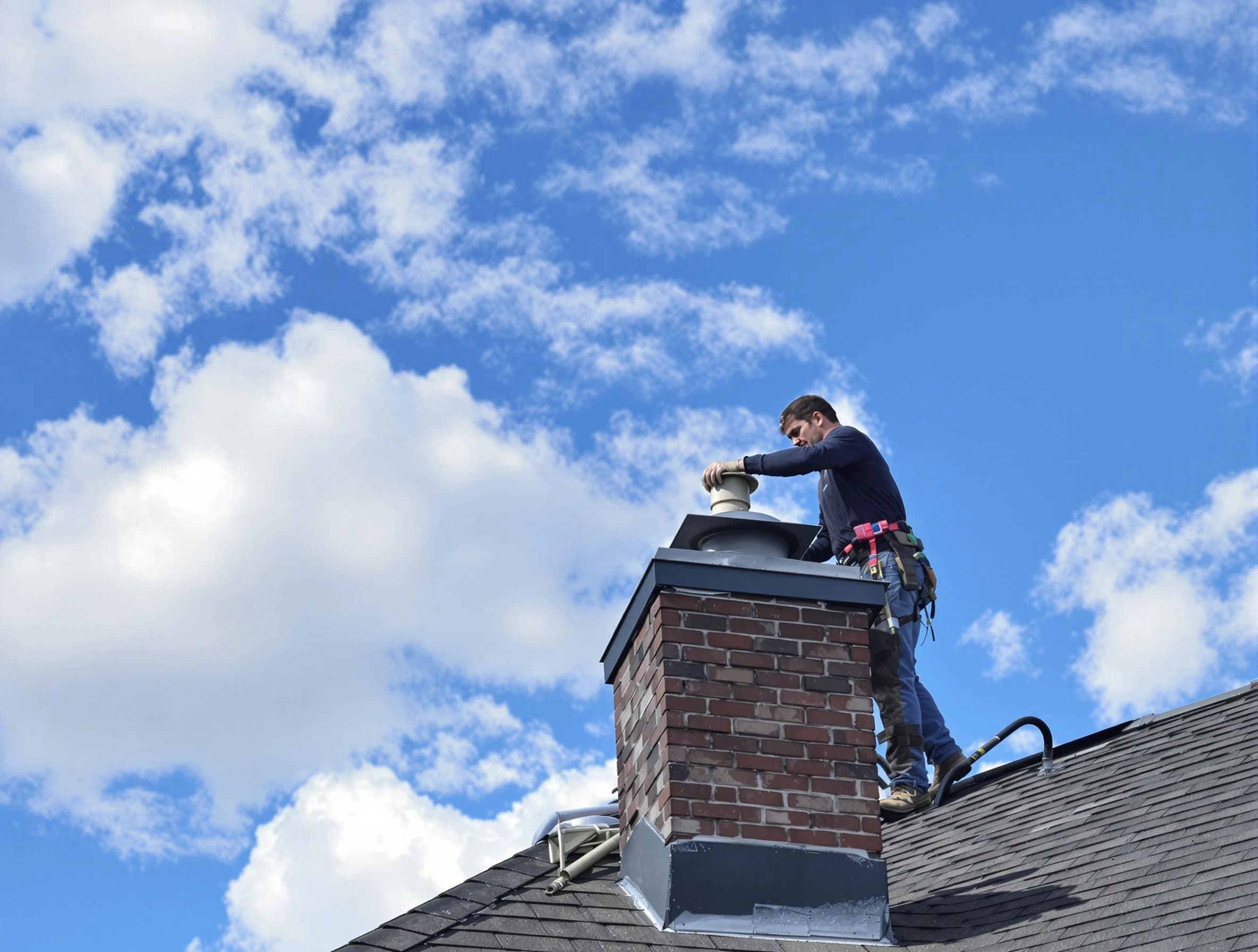 Cecil Chimney Sweep installing a sturdy chimney cap in Cecil, PA