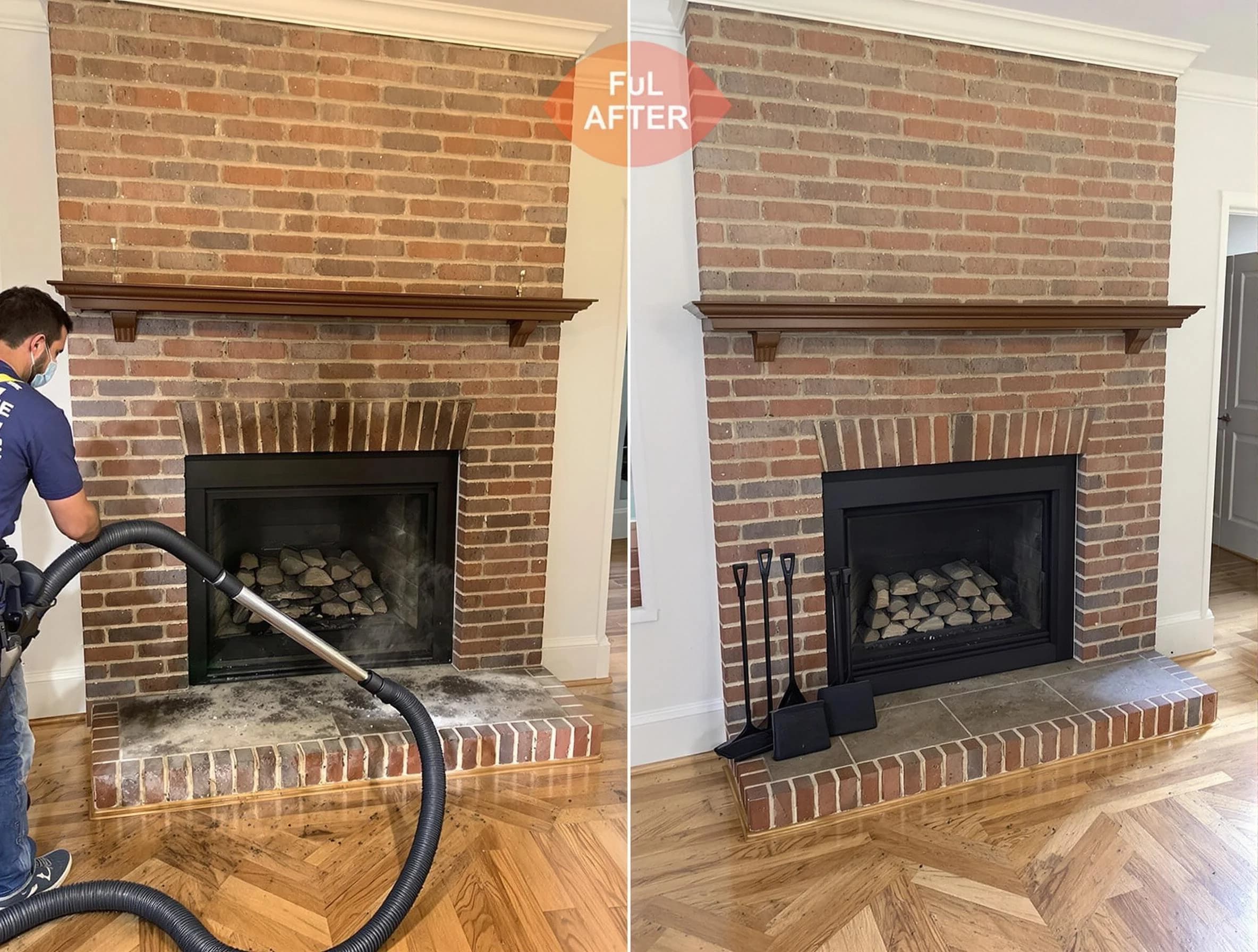 Cecil Chimney Sweep carefully sanitizing a fireplace in Cecil, PA