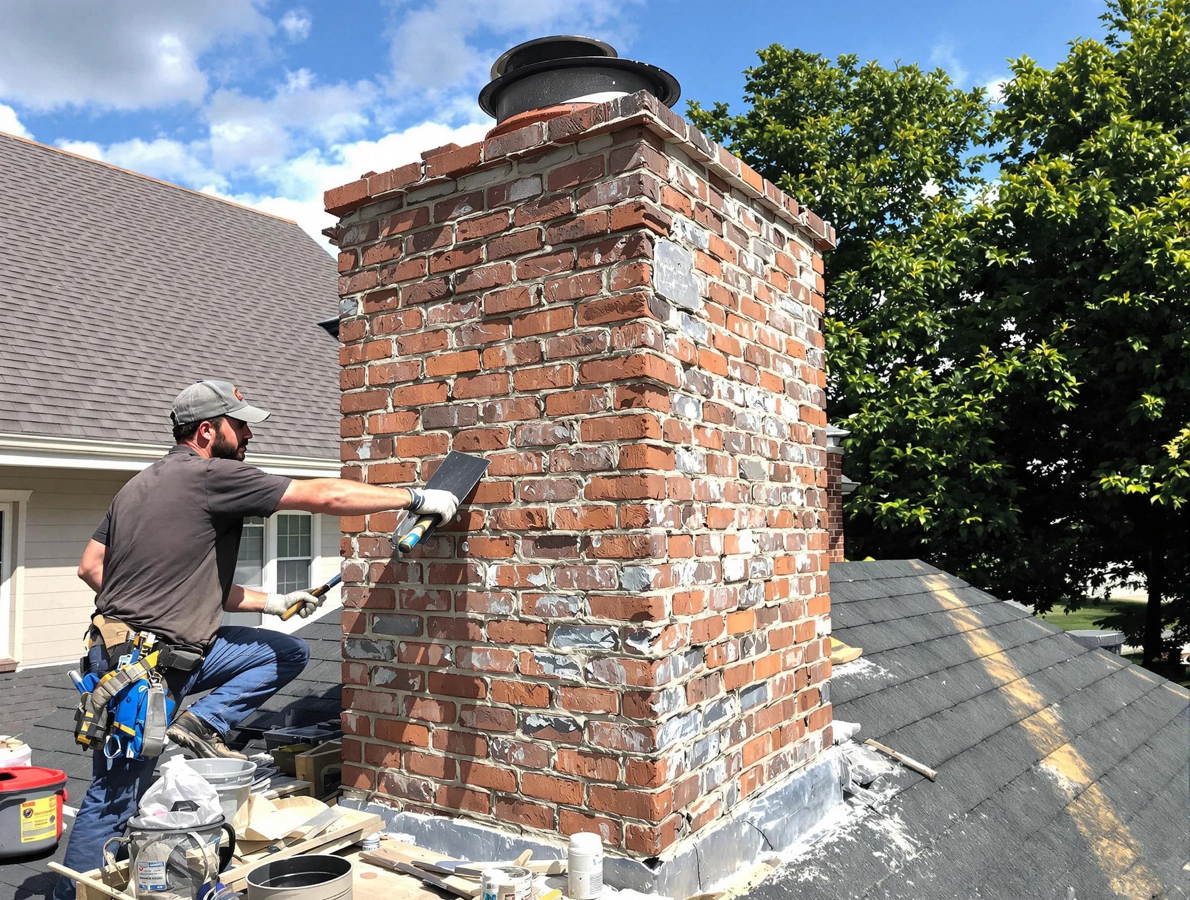 Completed chimney rebuild by Cecil Chimney Sweep in Cecil, PA