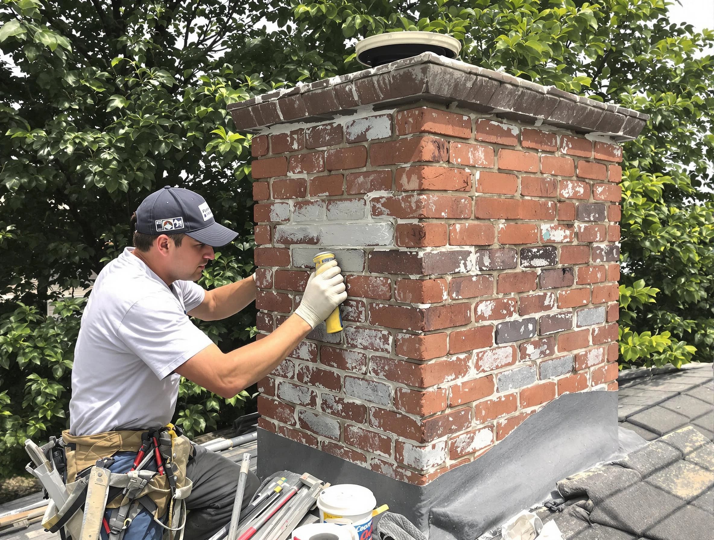 Cecil Chimney Sweep restoring an aging chimney in Cecil, PA