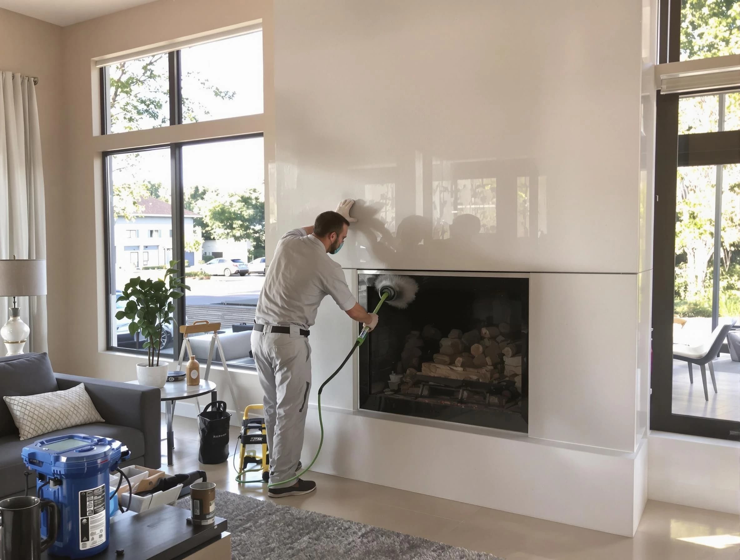 Cecil Chimney Sweep performing thorough soot removal in Cecil, PA