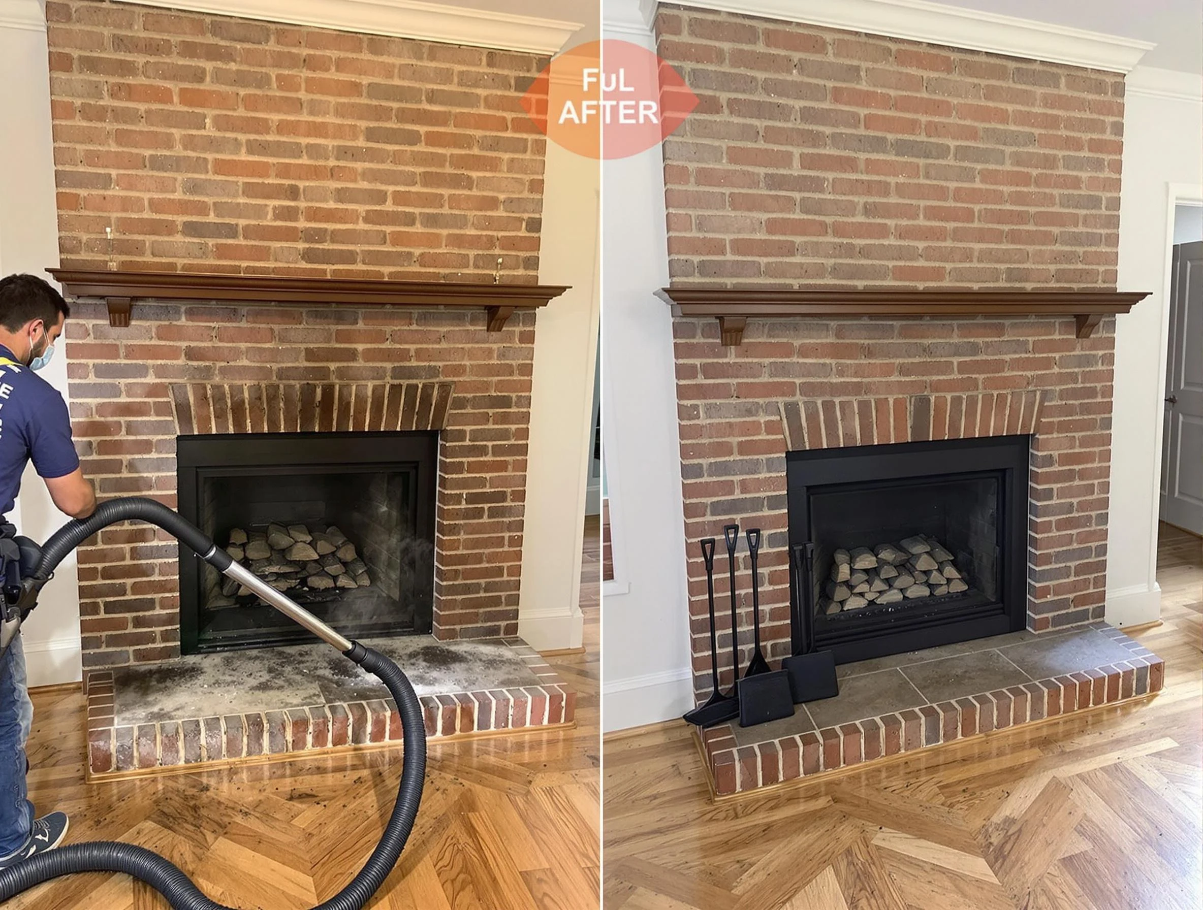 Cecil Chimney Sweep carefully sanitizing a fireplace in Cecil, PA