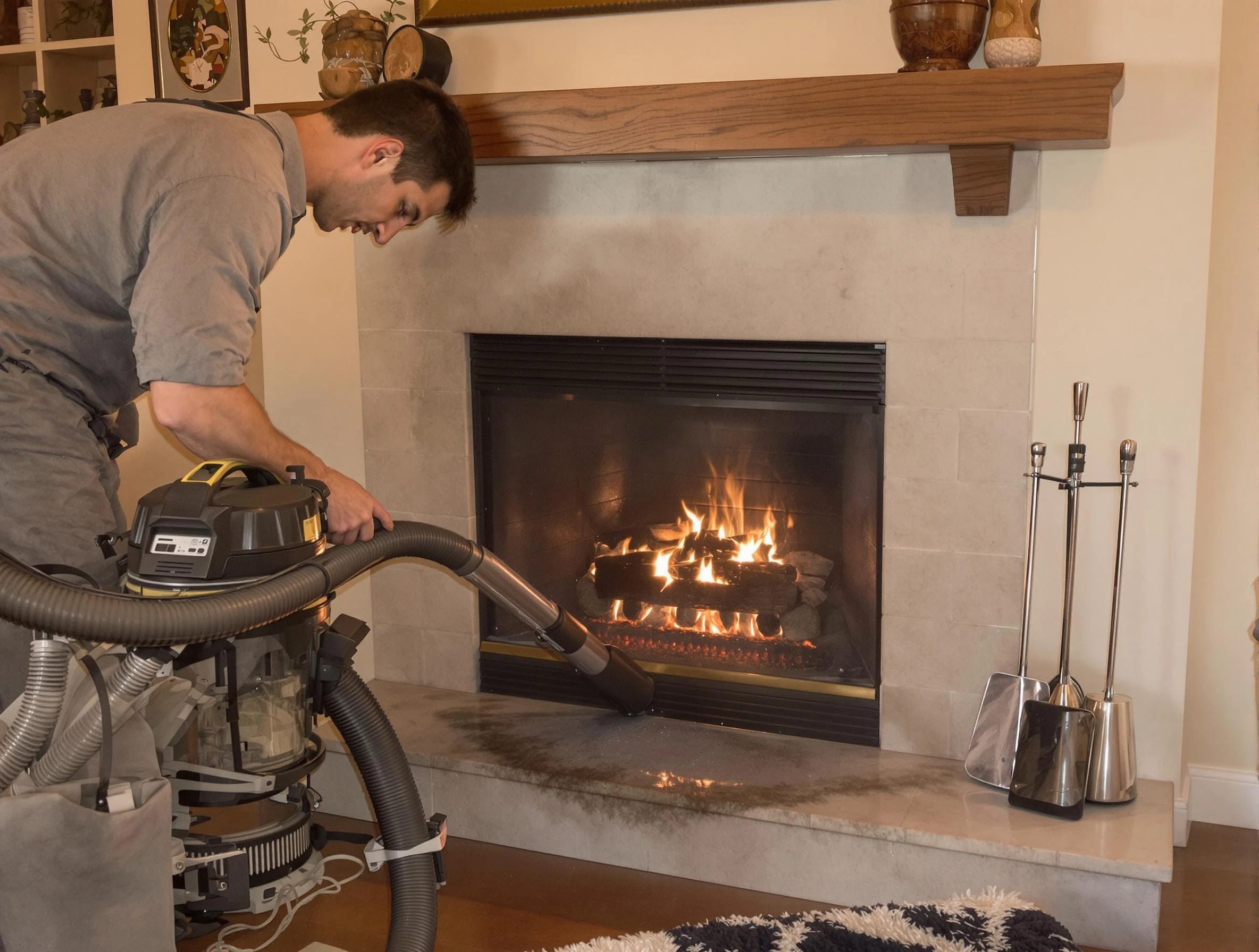 Routine fireplace upkeep by Cecil Chimney Sweep in Cecil, PA